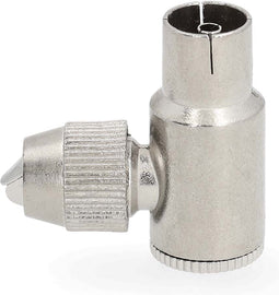 Nedis IEC (Coax) Connector - Gehoekt - Female - Vernikkeld - 75 Ohm - Schroef - Diameter kabelinvoer: 7.0 mm - Metaal - Zilver - 2 Stuks - Polybag