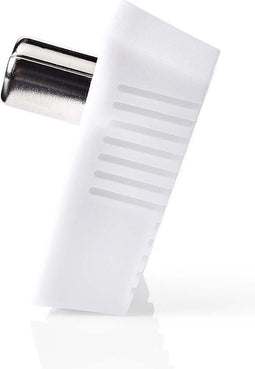 Nedis IEC (Coax) Connector - Gehoekt - Male - Vernikkeld - 75 Ohm - Schroef - Diameter kabelinvoer: 7.0 mm - Metaal / Polyvinylchloride (PVC) - Wit - 2 Stuks - Envelop