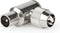 Nedis IEC (Coax) Connector - Gehoekt - Male - Vernikkeld - 75 Ohm - Schroef - Diameter kabelinvoer: 7.0 mm - Metaal - Zilver - 2 Stuks - Envelop