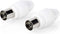 Nedis IEC (Coax) Connector - Recht - Female - Vernikkeld - 75 Ohm - Schroef - Diameter kabelinvoer: 7.0 mm - Metaal / Polyvinylchloride (PVC) - Wit - 2 Stuks - Envelop