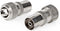 Nedis IEC (Coax) Connector - Recht - Female - Vernikkeld - 75 Ohm - Schroef - Diameter kabelinvoer: 7.0 mm - Metaal - Zilver - 2 Stuks - Envelop