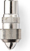 Nedis IEC (Coax) Connector - Recht - Female - Vernikkeld - 75 Ohm - Schroef - Diameter kabelinvoer: 7.0 mm - Metaal - Zilver - 2 Stuks - Envelop
