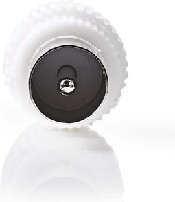 Nedis IEC (Coax) Connector - Recht - Male - Vernikkeld - 75 Ohm - Schroef - Diameter kabelinvoer: 7.0 mm - Metaal / Polyvinylchloride (PVC) - Wit - 2 Stuks - Envelop