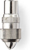 Nedis IEC (Coax) Connector - Recht - Male - Vernikkeld - 75 Ohm - Schroef - Diameter kabelinvoer: 7.0 mm - Metaal - Zilver - 2 Stuks - Polybag