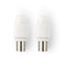 Nedis IEC (Coax) Connector - Recht - Male - Vernikkeld - 75 Ohm - Schroef - Diameter kabelinvoer: 7.0 mm - Metaal / Polyvinylchloride (PVC) - Wit - 2 Stuks - Envelop