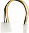 Nedis Interne Voedingskabel - P4 Male - Molex Male - Verguld - 0.20 m - Rond - PVC - Geel / Zwart - Polybag