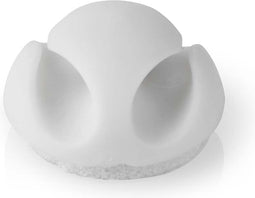 Nedis Kabelmanagement - Kabelclip - Click & Go - 6 Stuks - Aantal sleuven: 2 Sleuven - Maximale kabeldikte: 5.3 mm - TPE - Wit