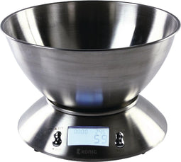 Nedis Keukenweegschaal - Digitaal - Roestvrij Staal - Timerfunctie - Met thermometer - Verwijderbare Kom - Zilver