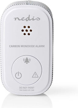 Nedis Koolmonoxidemelder | Batterij Gevoed | Batterijlevensduur tot: 10 Jaar | Met pauzeknop | Met testknop | 85 dB | Wit