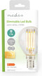 Nedis LED-Filamentlamp E14 - G45 - 4.5 W - 470 lm - 2700 K - Dimbaar - Warm Wit - Retrostijl - 1 Stuks - Doorzichtig