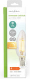 Nedis LED-Filamentlamp E14 - Kaars - 4.5 W - 470 lm - 2700 K - Dimbaar - Warm Wit - Retrostijl - 1 Stuks - Doorzichtig