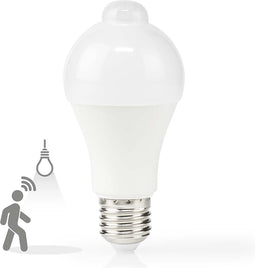 Nedis LED-Lamp E27 - A60 - 8.5 W - 806 lm - 3000 K - Wit - Retrostijl - Frosted - Bewegingsdetectie - 1 Stuks