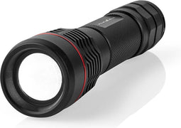 Nedis LED-Zaklamp - Batterij Gevoed - 3.7 V DC - 10 W - Ingebouwde Lithium-Ion - Incl. batterij(en) - Oplaadbaar - Nominale lichtstroom: 1000 lm - Lichtbereik: 200 m - Stralingshoek: 10 °