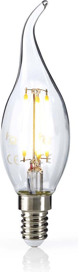 Nedis LEDBFE14CANFT2 Retro Led-gloeilamp E14 Kaars Met Gebogen Punt 4,8 W 470 Lm