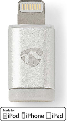 Nedis Lightning-Adapter - Apple Lightning 8-Pins - USB Micro-B Female - Verguld - Rond - Aluminium