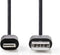 Nedis Lightning Kabel - USB 2.0 - Apple Lightning 8-Pins - USB-A Male - 480 Mbps - Vernikkeld - 1.00 m - Rond - PVC - Zwart - Polybag