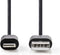 Nedis Lightning Kabel - USB 2.0 - Apple Lightning 8-Pins - USB-A Male - 480 Mbps - Vernikkeld - 2.00 m - Rond - PVC - Zwart - Polybag