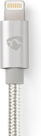 Nedis Lightning Kabel - USB 2.0 - Apple Lightning 8-Pins - USB-A Male - 480 Mbps - Verguld - 1.00 m - Rond - Gevlochten / Nylon - Aluminium - Cover Window Box