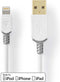 Nedis Lightning Kabel - USB 2.0 - Apple Lightning 8-Pins - USB-A Male - 480 Mbps - Verguld - 2.00 m - Rond - PVC - Grijs / Wit - Doos