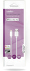 Nedis Lightning Kabel - USB 2.0 - Apple Lightning 8-Pins - USB-A Male - 480 Mbps - Vernikkeld - 3.00 m - Rond - PVC - Wit - Doos
