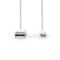 Nedis Lightning Kabel - USB 2.0 - Apple Lightning 8-Pins - USB-A Male - 480 Mbps - Verguld - 1.00 m - Rond - PVC - Grijs / Wit - Doos