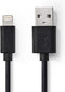 Nedis Lightning Kabel - USB 2.0 - Apple Lightning 8-Pins - USB-A Male - 480 Mbps - Vernikkeld - 2.00 m - Rond - PVC - Zwart - Label