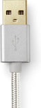 Nedis Lightning Kabel - USB 2.0 - Apple Lightning 8-Pins - USB-A Male - 480 Mbps - Verguld - 3.00 m - Rond - Gevlochten / Nylon - Aluminium - Cover Window Box