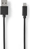 Nedis Lightning Kabel - USB 2.0 - Apple Lightning 8-Pins - USB-A Male - 480 Mbps - Vernikkeld - 1.00 m - Rond - PVC - Zwart - Doos