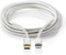 Nedis Lightning Kabel - USB 2.0 - Apple Lightning 8-Pins - USB-C Male - 480 Mbps - Verguld - 2.00 m - Rond - Gevlochten / Nylon - Aluminium - Cover Window Box