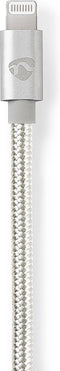 Nedis Lightning Kabel - USB 2.0 - Apple Lightning 8-Pins - USB-C Male - 480 Mbps - Verguld - 2.00 m - Rond - Gevlochten / Nylon - Aluminium - Cover Window Box