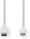 Nedis Lightning Kabel - USB 2.0 - Apple Lightning 8-Pins - USB-C Male - 480 Mbps - Vernikkeld - 1.00 m - Rond - PVC - Wit - Doos