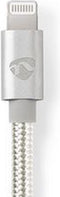 Nedis Lightning Kabel - USB 2.0 - Apple Lightning 8-Pins - USB-C Male - 480 Mbps - Verguld - 2.00 m - Rond - Gevlochten / Nylon - Aluminium - Cover Window Box