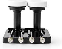 Nedis LNB - Quad Monoblock 4,3° - Outputs: 4x F-connector - Ruisbereik: 0.85 dB - Conversiewinst: 52 - 67 dB - Wit - Geschikt voor: Astra1+ / Astra3