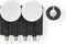 Nedis LNB - Quad Monoblock 4,3° - Outputs: 4x F-connector - Ruisbereik: 0.85 dB - Conversiewinst: 52 - 67 dB - Wit - Geschikt voor: Astra1+ / Astra3