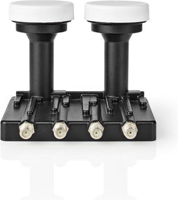 Nedis LNB - Quad Monoblock 6° - Outputs: 4x F-connector - Ruisbereik: 0.85 dB - Conversiewinst: 52 - 67 dB - Zwart - Geschikt voor: Astra+ / Hotbird