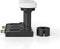 Nedis LNB - Twin Monoblock 6° - Outputs: 2x F-connector - Ruisbereik: 0.85 dB - Conversiewinst: 52 - 67 dB - Zwart - Geschikt voor: Astra+ / Hotbird