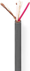 Nedis Microfoonkabel - 2 x 0.23 mm² - Koper - 100.0 m - Rond - PVC - Donkergrijs - Rol