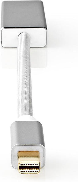 Nedis Mini DisplayPort-Kabel - DisplayPort 1.2 - Mini-DisplayPort Male - DisplayPort Female - 21.6 Gbps - Verguld - 0.20 m - Rond - Gevlochten - Zilver - Cover Window Box