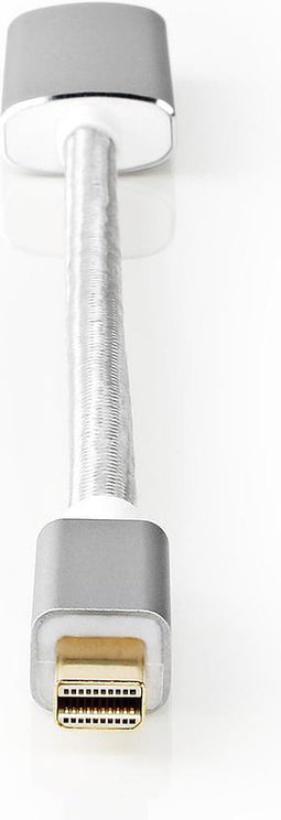 Nedis Mini DisplayPort-Kabel - DisplayPort 1.2 - Mini-DisplayPort Male - HDMI Output - 21.6 Gbps - Verguld - 0.20 m - Rond - Gevlochten - Zilver - Cover Window Box