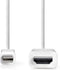Nedis Mini DisplayPort-Kabel - DisplayPort 1.2 - Mini-DisplayPort Male - HDMI Connector - 21.6 Gbps - Vernikkeld - 2.00 m - Rond - PVC - Wit - Label