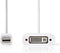 Nedis Mini DisplayPort-Kabel - DisplayPort 1.2 - Mini-DisplayPort Male - DVI-I 24+5-Pins Female - 21.6 Gbps - Vernikkeld - 0.20 m - Rond - PVC - Wit - Polybag