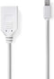 Nedis Mini DisplayPort-Kabel - DisplayPort 1.2 - Mini-DisplayPort Male - DisplayPort Female - 21.6 Gbps - Vernikkeld - 0.20 m - Rond - PVC - Wit - Polybag