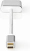 Nedis Mini DisplayPort-Kabel - DisplayPort 1.2 - Mini-DisplayPort Male - DVI-D 24+1-Pins Female - 21.6 Gbps - Verguld - 0.20 m - Rond - Gevlochten - Zilver - Cover Window Box
