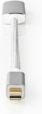 Nedis Mini DisplayPort-Kabel - DisplayPort 1.2 - Mini-DisplayPort Male - HDMI Output - 21.6 Gbps - Verguld - 0.20 m - Rond - Gevlochten - Zilver - Cover Window Box