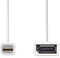 Nedis Mini DisplayPort-Kabel - DisplayPort 1.2 - Mini-DisplayPort Male - DisplayPort Female - 21.6 Gbps - Vernikkeld - 0.20 m - Rond - PVC - Wit - Polybag
