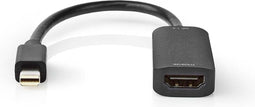Nedis Mini DisplayPort-Kabel - DisplayPort 1.4 - Mini-DisplayPort Male - HDMI Output - 48 Gbps - Vernikkeld - 0.20 m - Rond - PVC - Zwart - Polybag