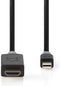 Nedis Mini DisplayPort-Kabel - DisplayPort 1.4 - Mini-DisplayPort Male - HDMI Connector - 48 Gbps - Verguld - 2.00 m - Rond - PVC - Antraciet - Window Box