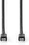 Nedis Mini DisplayPort-Kabel - DisplayPort 1.4 - Mini-DisplayPort Male - Mini-DisplayPort Male - 48 Gbps - Vernikkeld - 2.00 m - Rond - PVC - Zwart - Blister