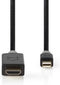 Nedis Mini DisplayPort-Kabel - DisplayPort 1.4 - Mini-DisplayPort Male - HDMI Connector - 48 Gbps - Verguld - 2.00 m - Rond - PVC - Antraciet - Polybag