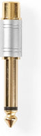 Nedis Mono-Audioadapter - 6,35 mm Male - RCA Female - Verguld - Recht - Metaal - Zilver - 1 Stuks - Doos